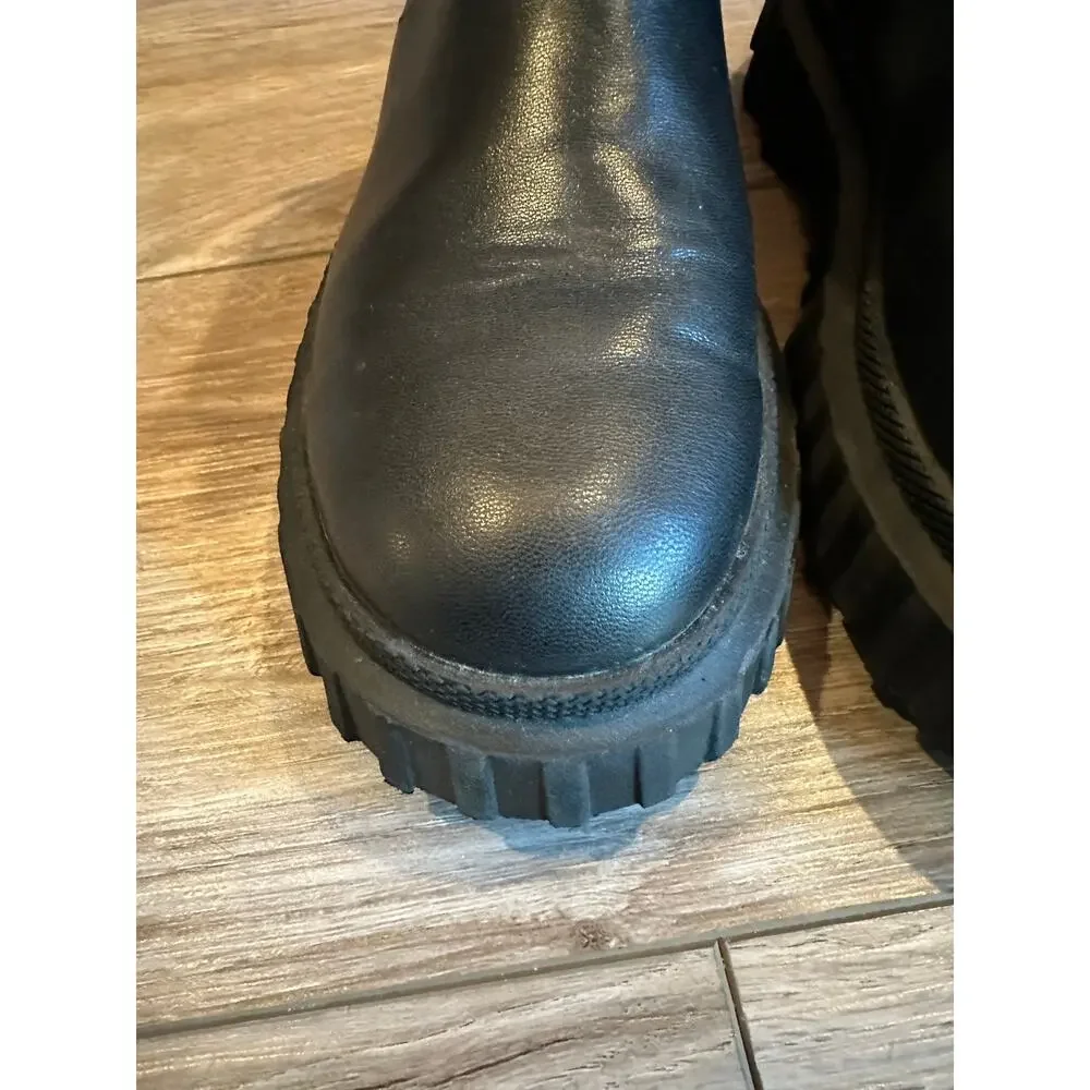 Zara Kids Black Ankle Boots Lug Sole size 3.5 (35)